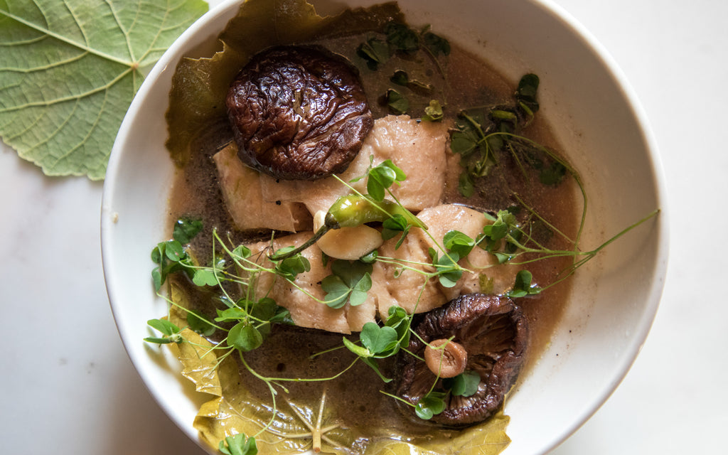 Poached Red Snapper in Shiitake Broth